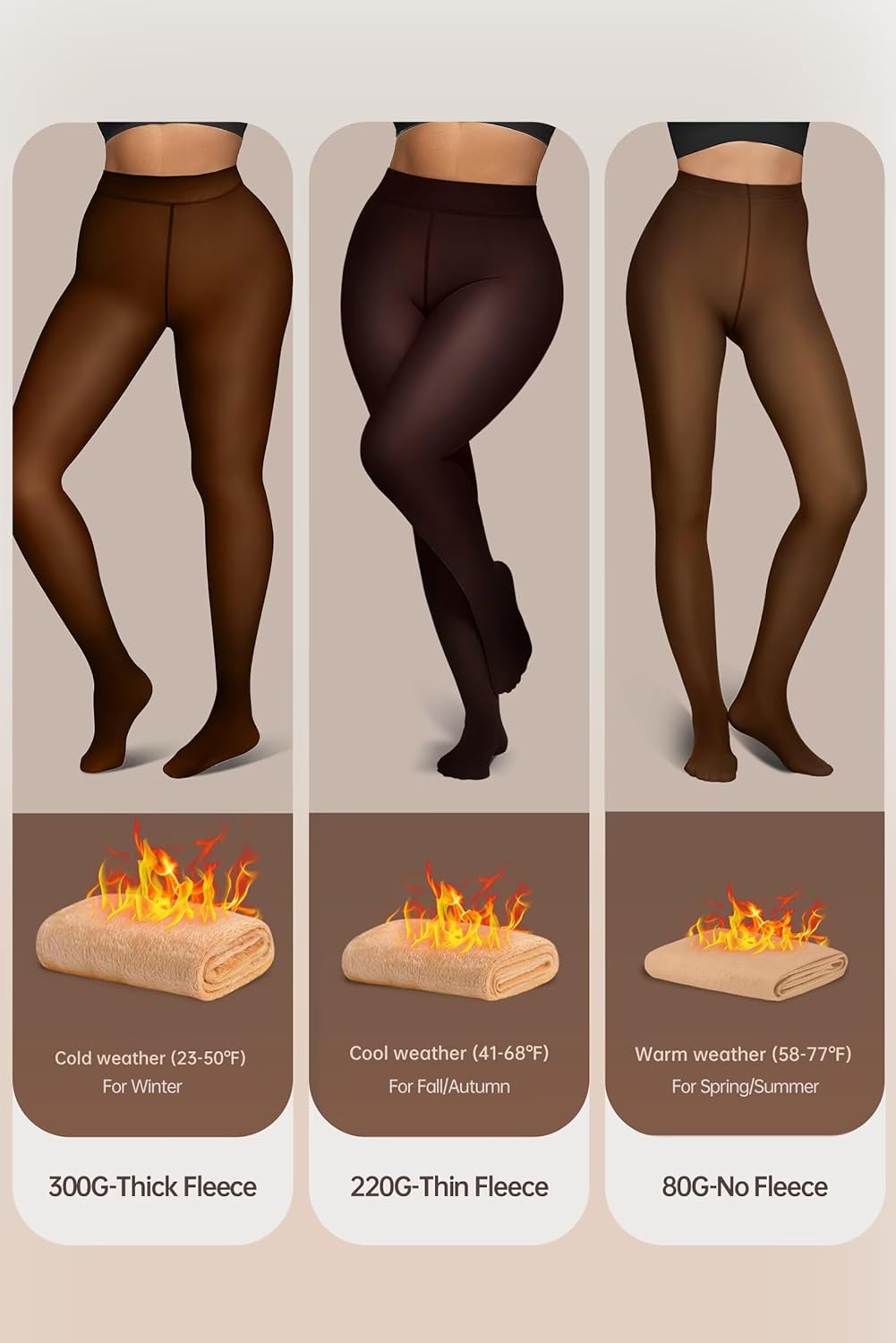 High Waisted Thermal Tights for Women
