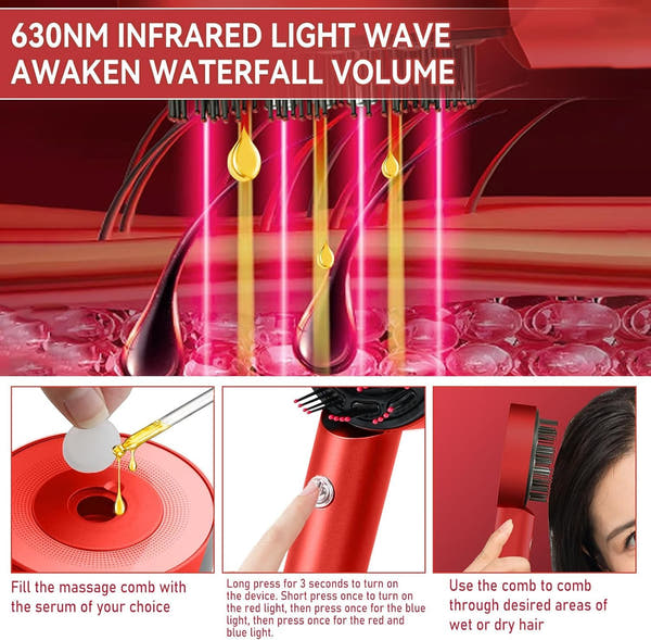 Electric Scalp Massager Comb with Built-in Oil Applicator