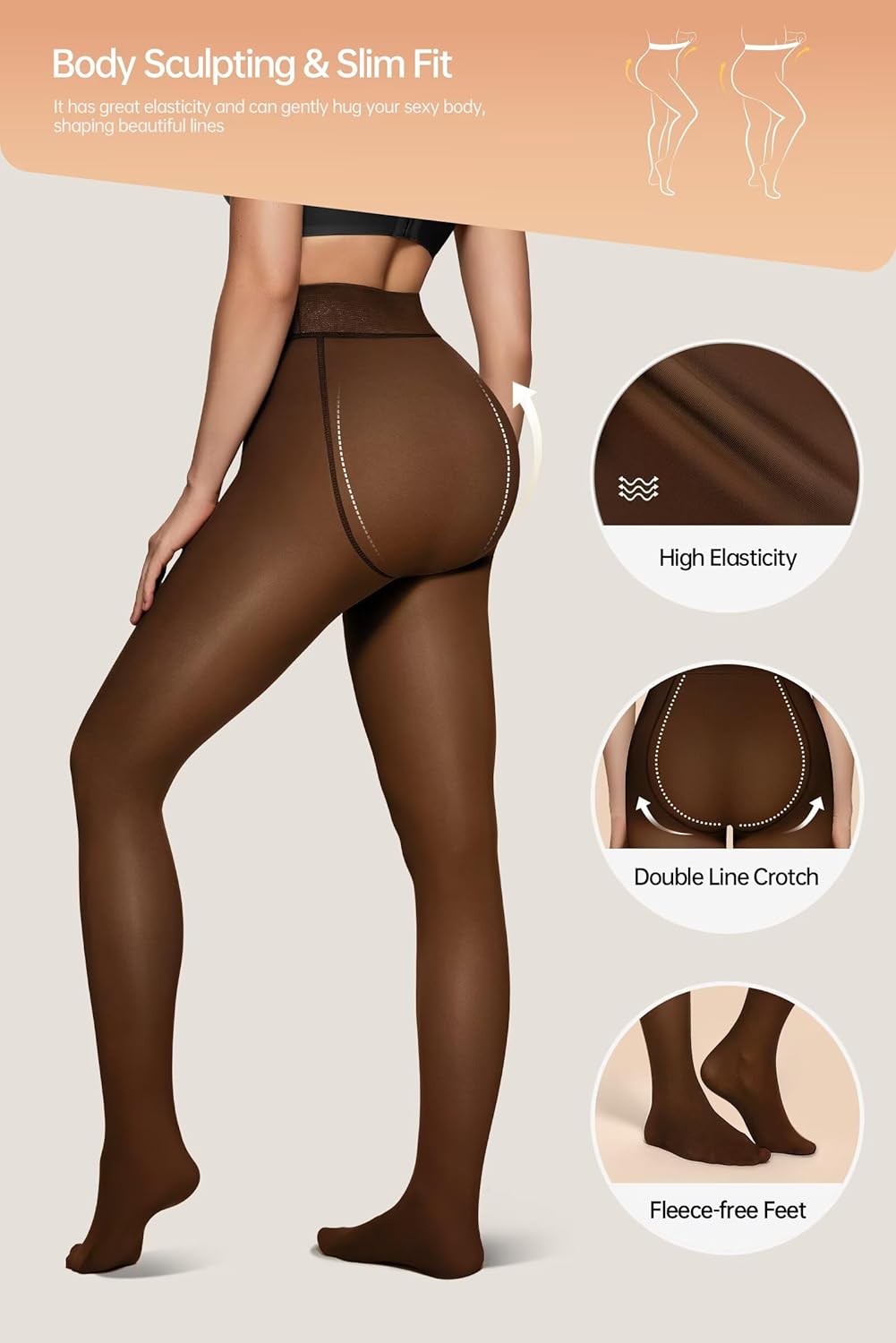 High Waisted Thermal Tights for Women