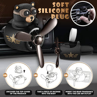 Onsinic Cartoon Bear Pilot Car Air Freshener Automotive Air Outlet Fan Freshener