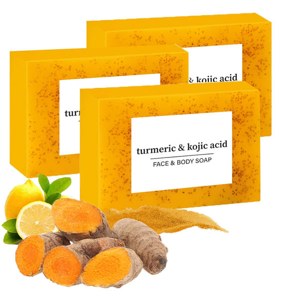 3PCS Lemon Turmeric Soap Bar for Face and Body
