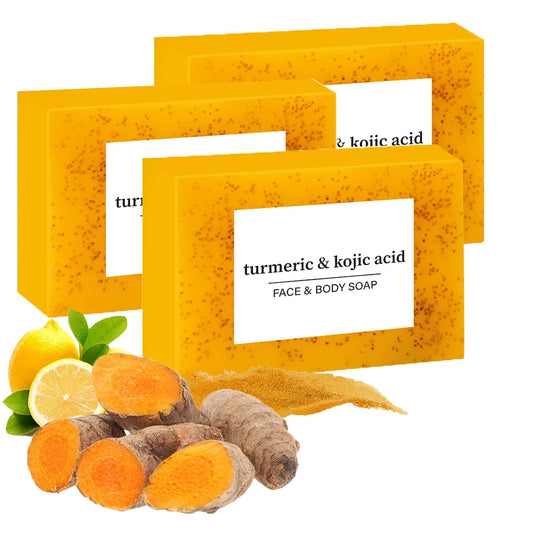 3PCS Lemon Turmeric Soap Bar for Face and Body