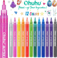 Water-based Ink Glitter Markers Pen for Kids (12 Colors)