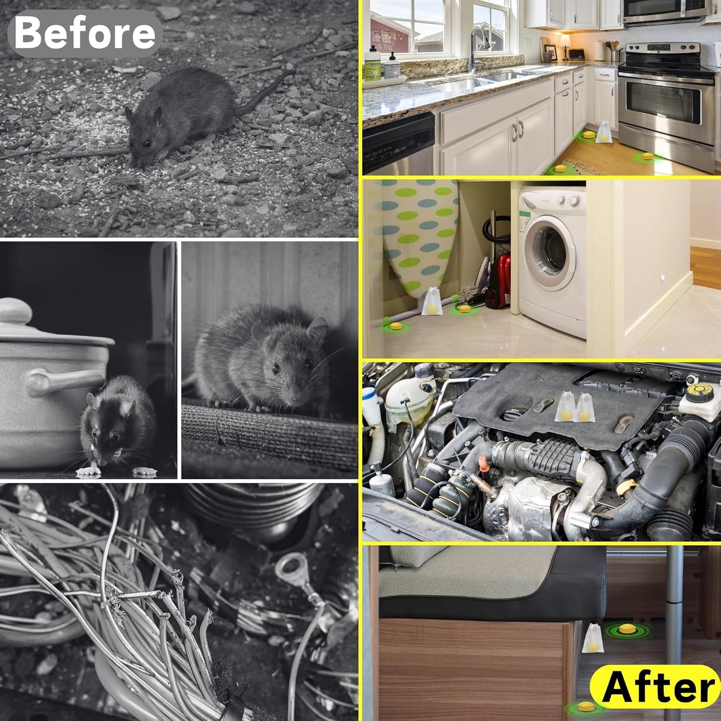 Rodent & Mice Repellent,Squirrel Repellent,Indoor and Outdoor