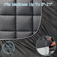 Full Mattress Pad Quilted Fitted Mattress Protector Cooling Pillow Top Mattress Cover