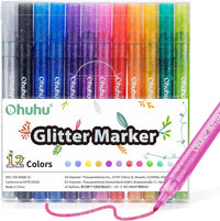Water-based Ink Glitter Markers Pen for Kids (12 Colors)