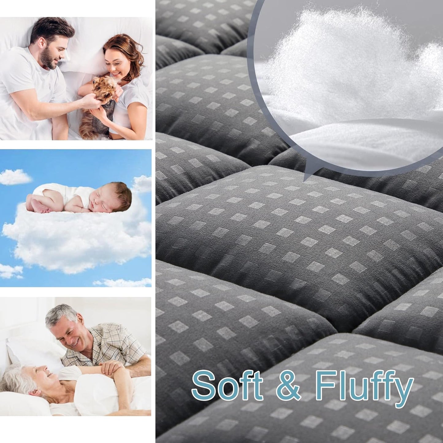 Full Mattress Pad Quilted Fitted Mattress Protector Cooling Pillow Top Mattress Cover