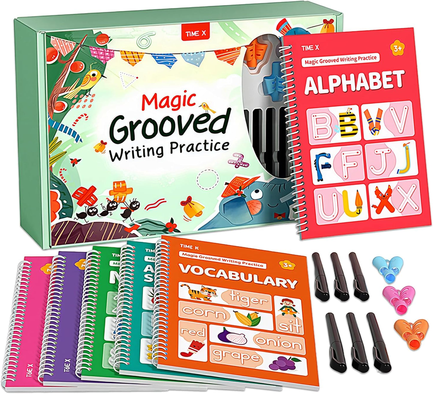 Reusable 3D Groove Handwriting Practice Workbooks for Kids Ages 3-8