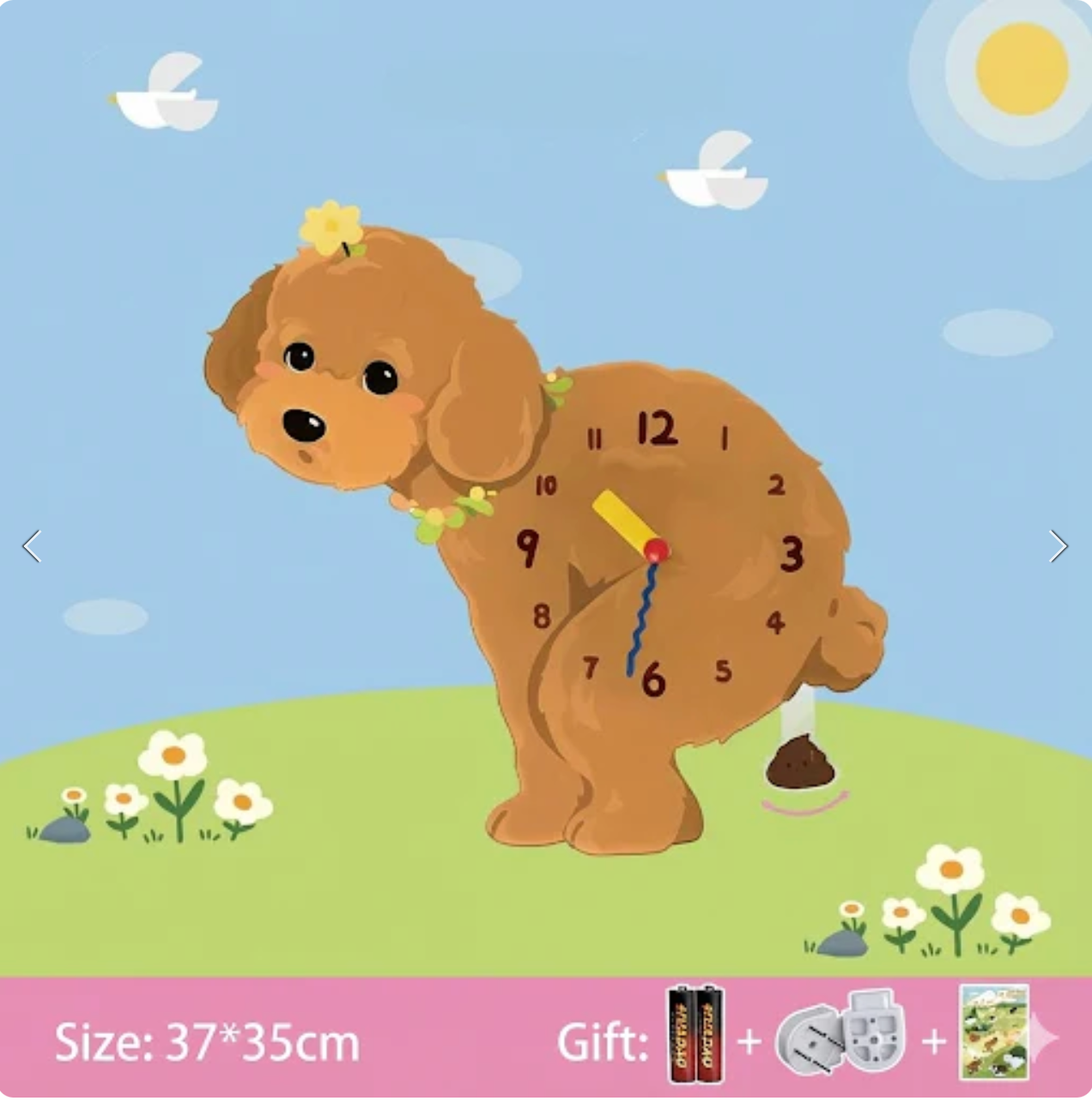 Popping Puppy Wall Clock