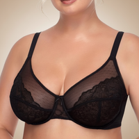Floral Lace Plus Size Underwire Minimizer Bra