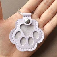 Memorial Leather Pet Hair Storage Bag Cat Paw Keychain