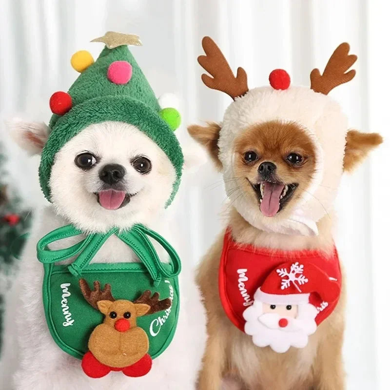 Christmas Cute Hat and Towel For Pets