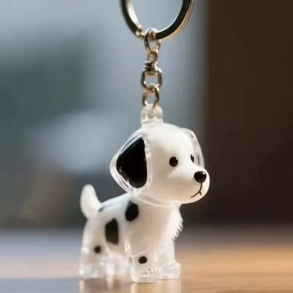 Transparent Dog Hair Keychain Pendant