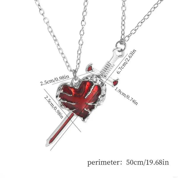 Sword & Heart Necklace for Couples