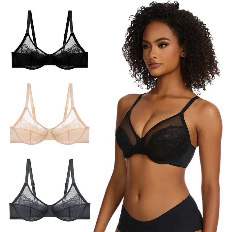 Floral Lace Plus Size Underwire Minimizer Bra