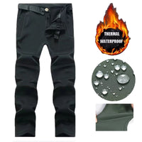 Men Winter Autumn Fleece Waterproof Cargo Pants