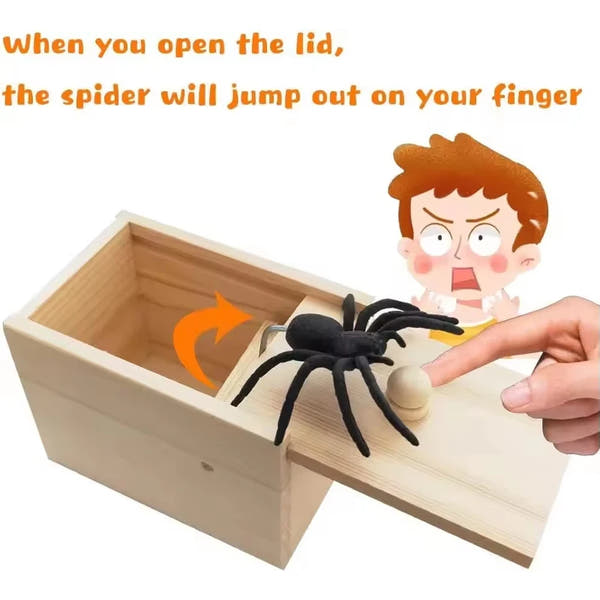 Wooden Spider in The Box Prank