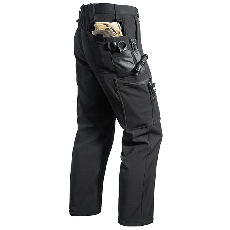 Men Winter Autumn Fleece Waterproof Cargo Pants