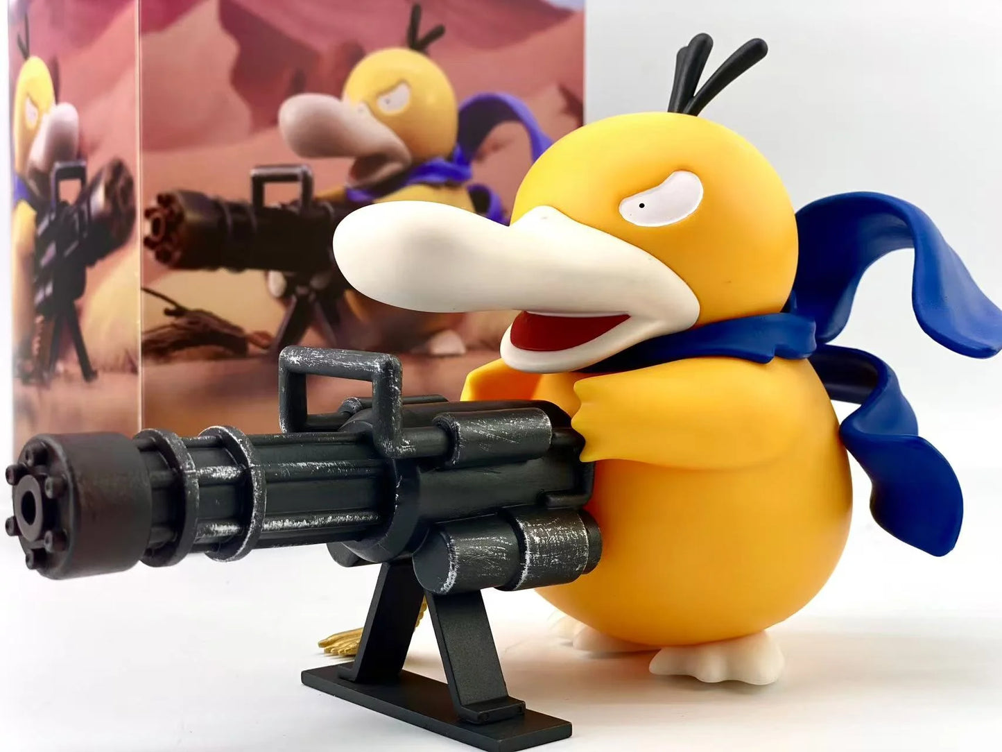 Pokemon Psyduck with Gun Anime Figure