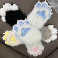 Furry Cat Paw Gloves