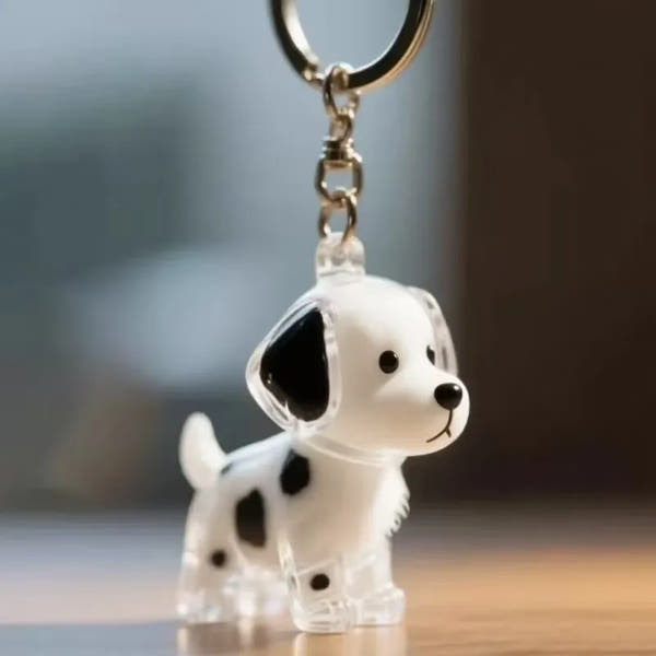 Transparent Dog Hair Keychain Pendant