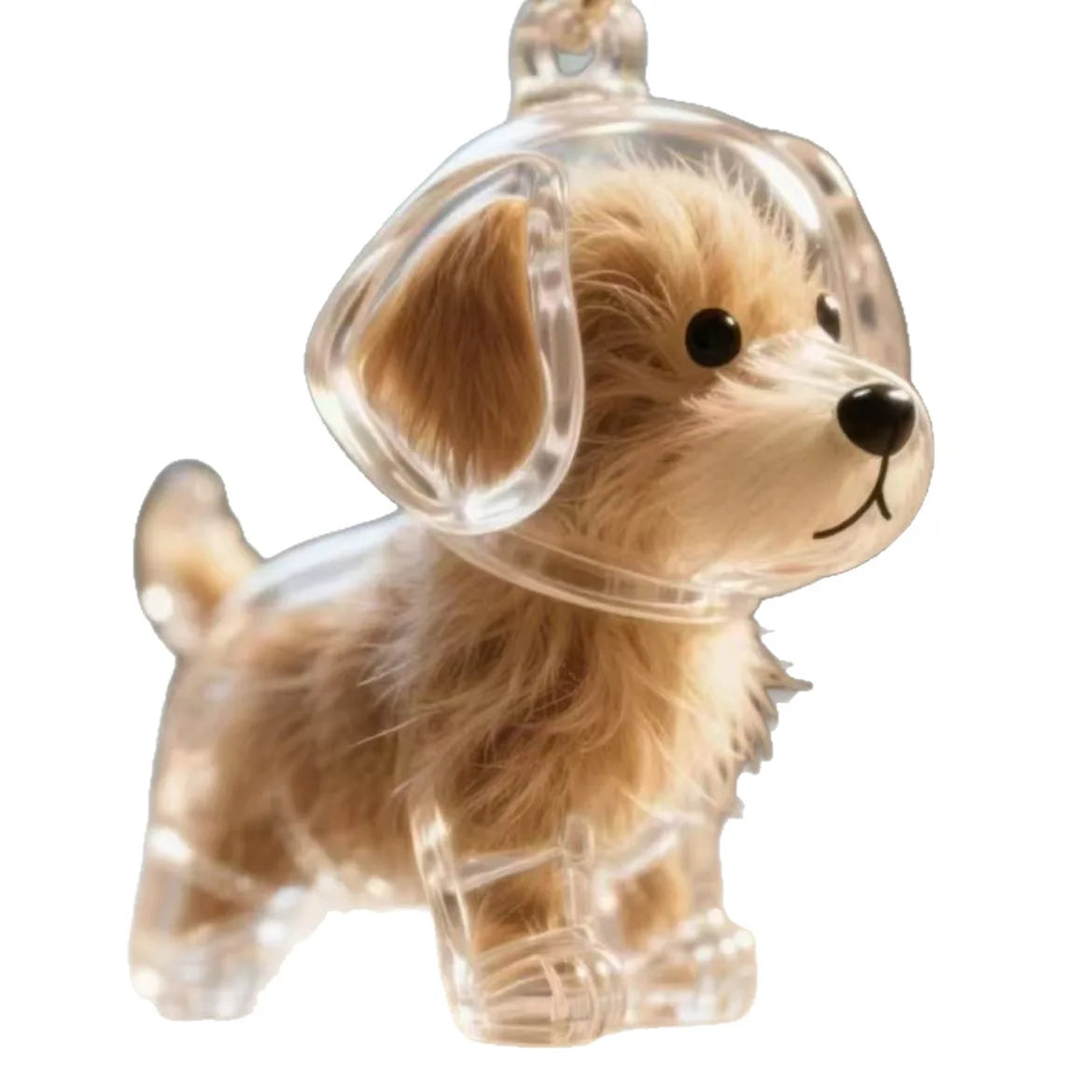 Transparent Dog Hair Keychain Pendant