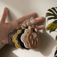 Memorial Leather Pet Hair Storage Bag Cat Paw Keychain