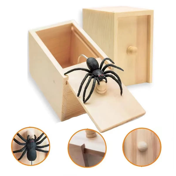 Wooden Spider in The Box Prank