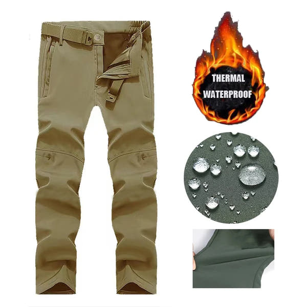 Men Winter Autumn Fleece Waterproof Cargo Pants