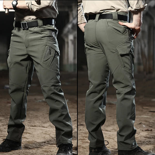 Men Winter Autumn Fleece Waterproof Cargo Pants