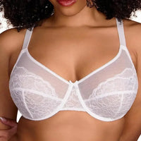 Floral Lace Plus Size Underwire Minimizer Bra