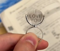 Rotating Disc "I LOVE YOU" Couple Ring