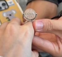 Rotating Disc "I LOVE YOU" Couple Ring