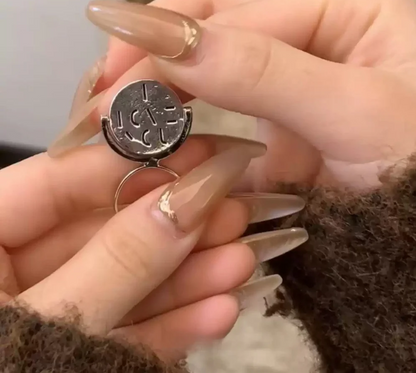 Rotating Disc "I LOVE YOU" Couple Ring