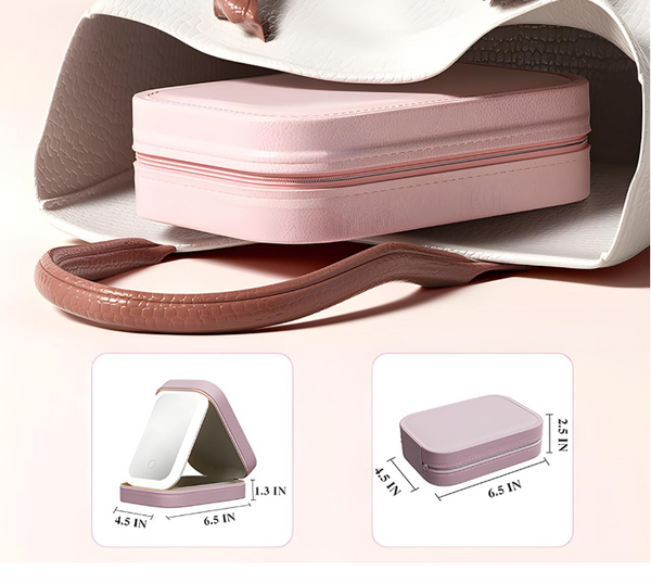 Lighted Makeup Bag with Mirror