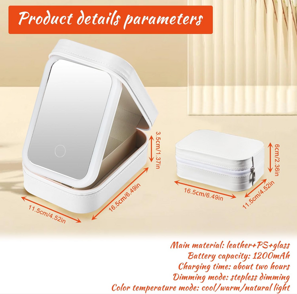 Lighted Makeup Bag with Mirror