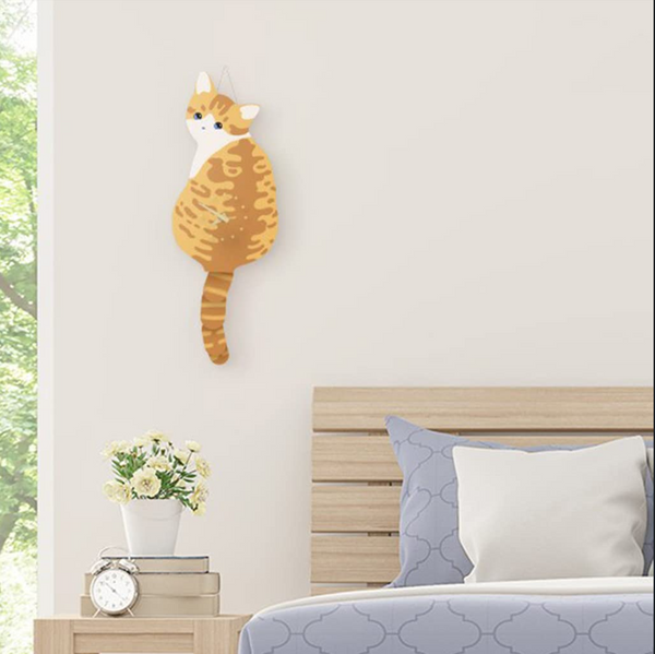 Cat Tail Swing Wall Clock