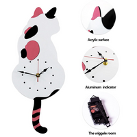 Cat Tail Swing Wall Clock