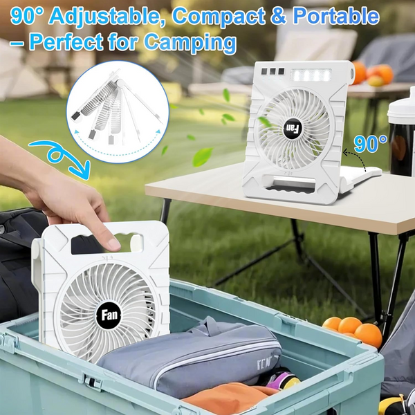 Portable Solar Rechargeable Fan