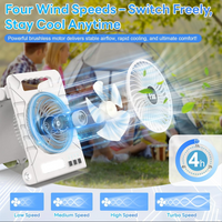 Portable Solar Rechargeable Fan