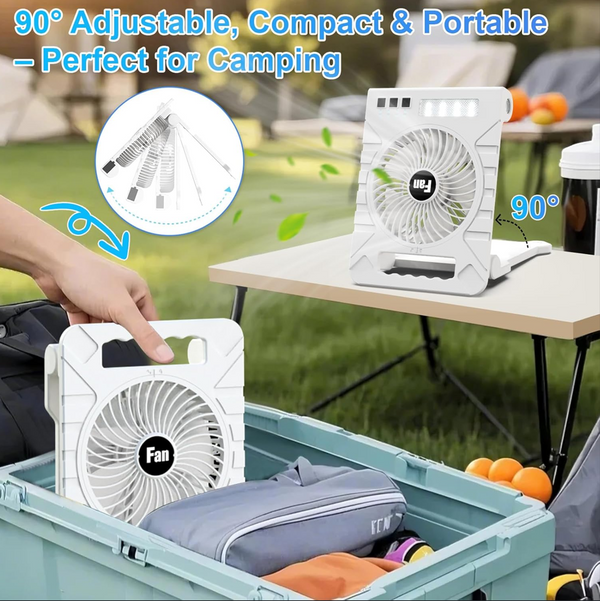 Portable Solar Rechargeable Fan