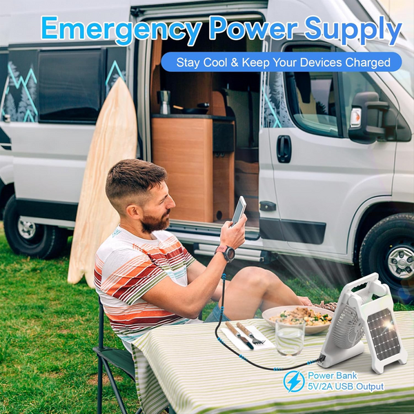 Portable Solar Rechargeable Fan