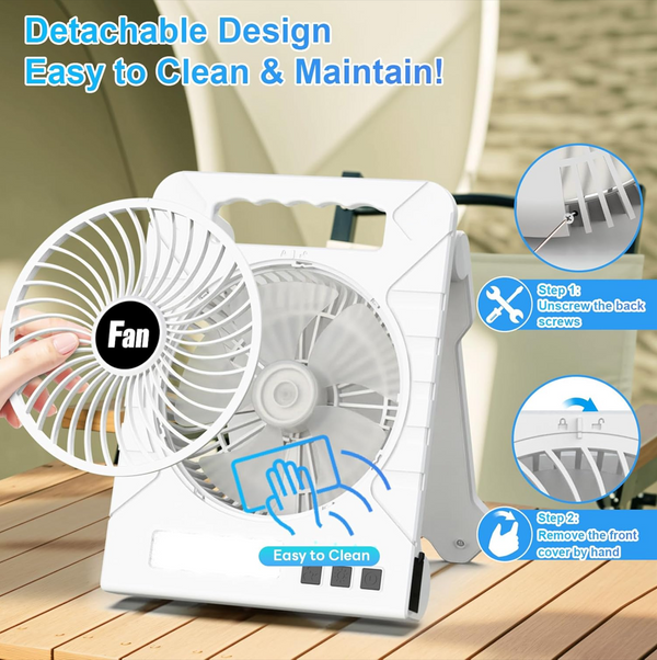 Portable Solar Rechargeable Fan