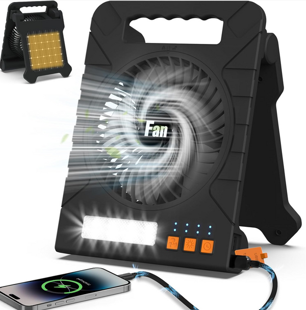 Portable Solar Rechargeable Fan