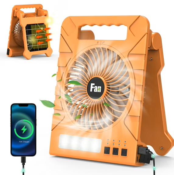 Portable Solar Rechargeable Fan