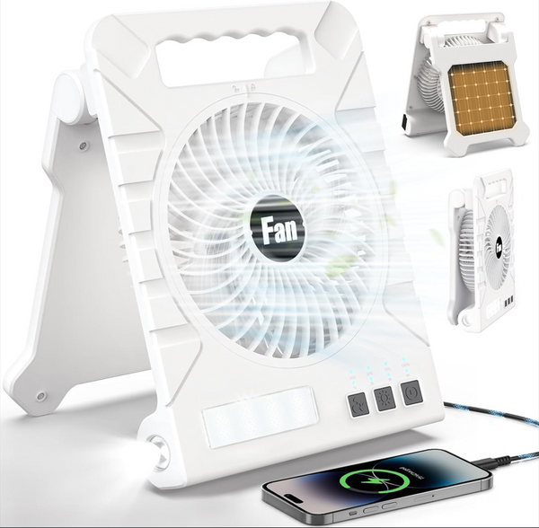 Portable Solar Rechargeable Fan