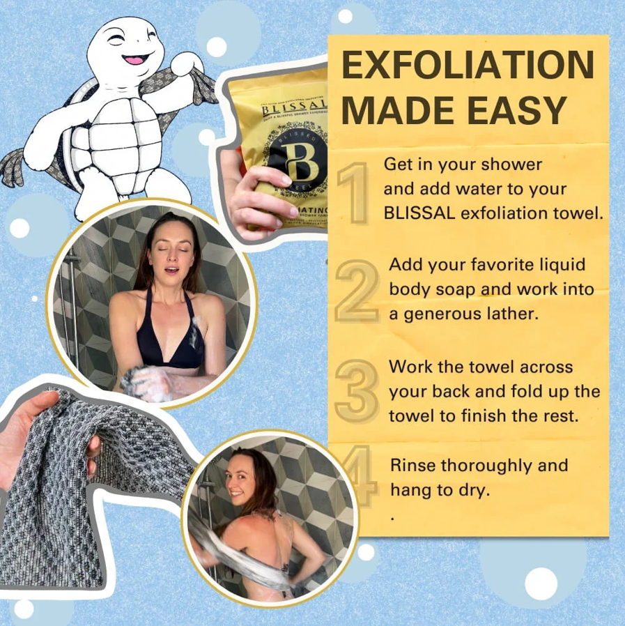 Long Exfoliating Shower Towel