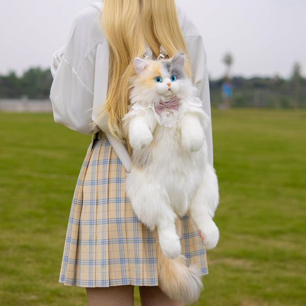 Cat Shaped Plush Backpack