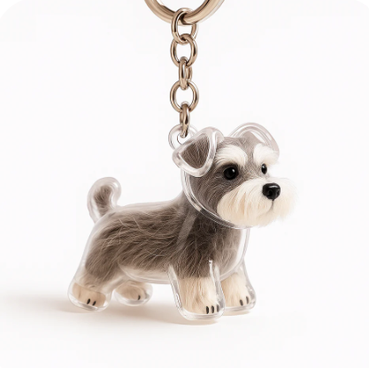 Transparent Dog Hair Keychain Pendant