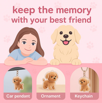 Transparent Dog Hair Keychain Pendant